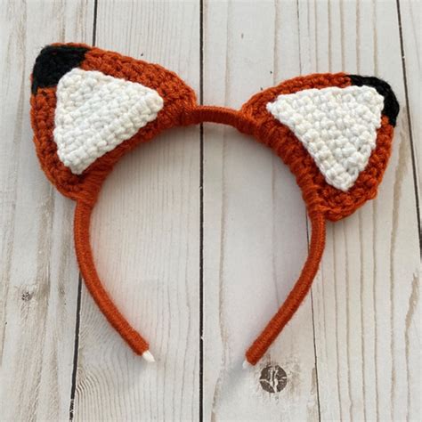 Fox And Cat Ear Headbands Crochet Pattern ~ Crafty Kitty Crochet
