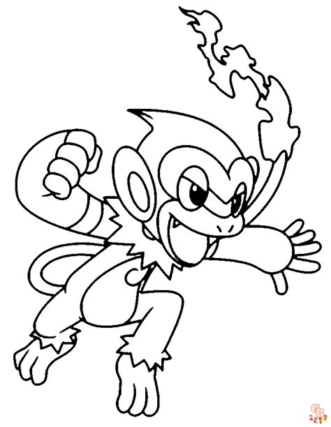 Pokemon Monferno Coloring Pages Fun And Educationa