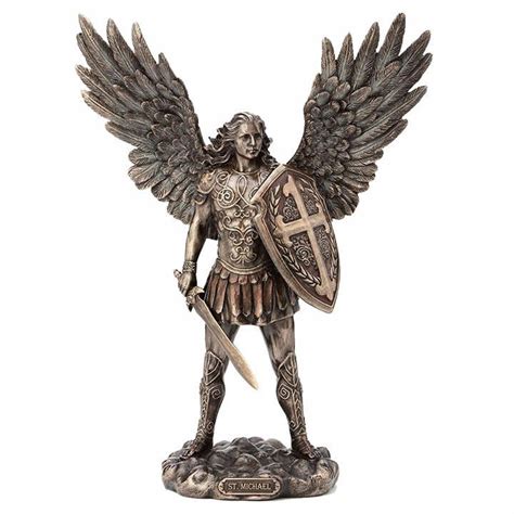 Archangel Saint Michael With Sword And Shield Religious Sculpture Walmart Com