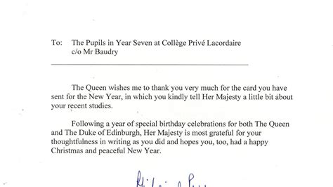 Exemple De Lettre De La Reine D'angleterre - Les élèves du collège Lacordaire ont reçu une lettre... de la reine d
