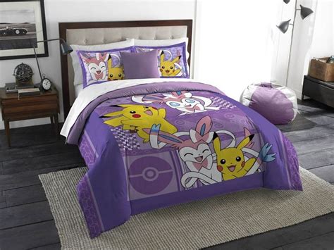 Bedding Comforter Set Pokemon Pikachu Sylveon Twin Full Kids Duvet 100