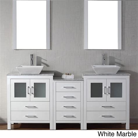 Constructed from sturdy hardwoods like oak, pine, and mahogany, these vanities will provide you with years and years of beauty and complete bathroom. VIRTU USA Dior 66 inch Double Sink Vanity Set in White ...
