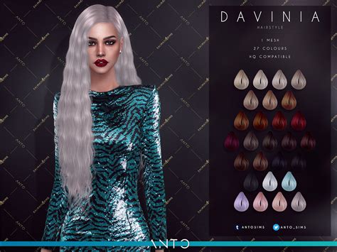 The Sims Resource Anto Davinia Hairstyle