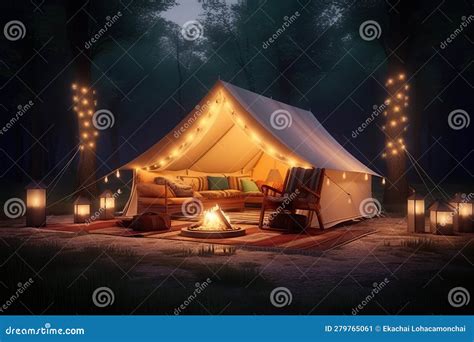 Embrace the Serenity a Cozy Camping Experience with Soft Glow and