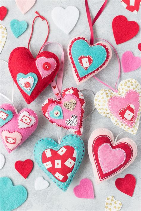 Valentine Heart Heart Embroidery Heart Ornament Heart Decoration Felt