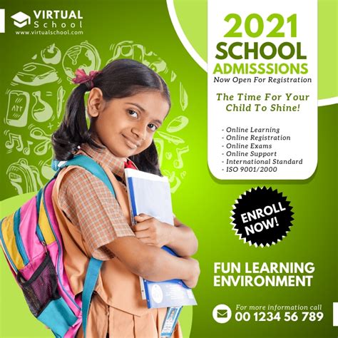 School Admission Social Media Post Template Postermywall
