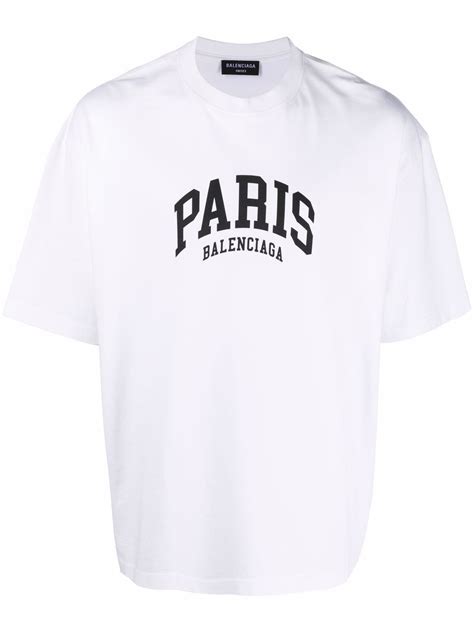 Balenciaga Paris Logo Cotton T Shirt Farfetch