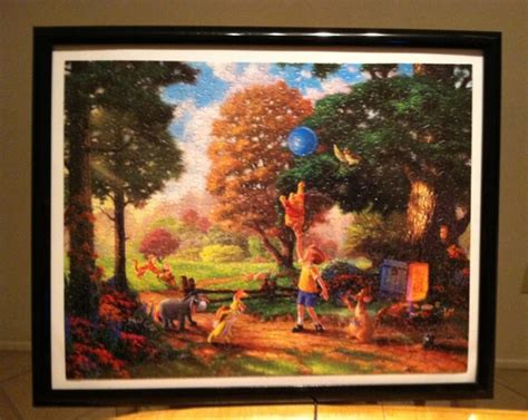 Disney Thomas Kinkade Framed Winnie The Pooh Puzzle