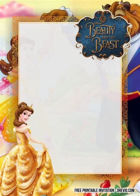 Get Free Printable Beauty And The Beast Invitation Templates Free