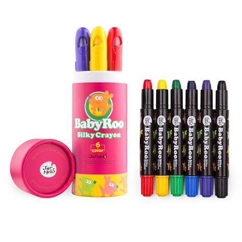 SILKY WASHABLE CRAYON -BABY ROO 6 COLORS - JarMelo
