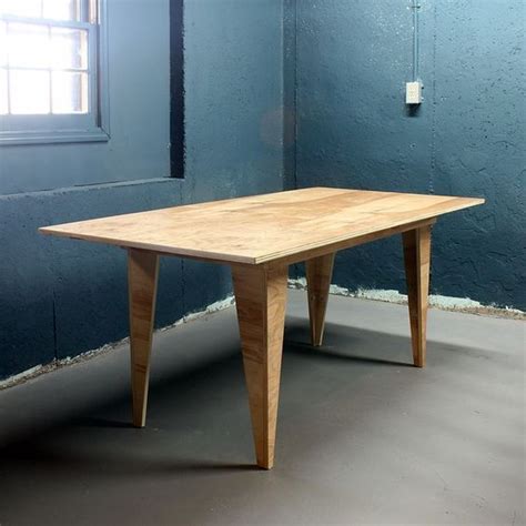 In the solid wood face, the piece was first passed over a jointer. DIY Modern Birch Table from One Sheet of Plywood ...