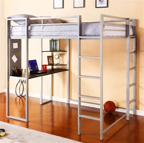 Full size loft bed with desk , full loft bed with desk and storage shelves, wooden loft bed full for kids ,teens, no box spring needed (full,gray ) 4.3 out of 5 stars 110 $468.99 $ 468. Mary full-size loft bed with ladders, desk, shelves and board. A great addition to small rooms ...
