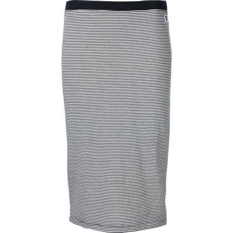 Obey Striped Pencil Skirt Knee Length Skirt Pencil White Knee Length