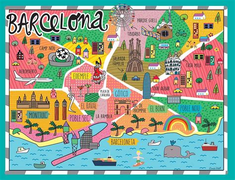 Mapa Barcelona Vinilo Decorativo Infantil Linda Wall 110000 En