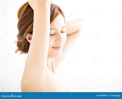 Beautiful Young Woman With Clean Armpit Stock Image Image Of Isolated
