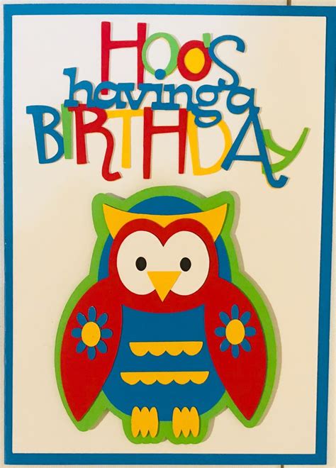 This is for the pals paper art challenge.this week they have a great sketch for you to play with. Owl birthday card, Homemade Cards, Handmade Cards,Cricut Cards,Happy Birthday,owls,kids Birthday ...