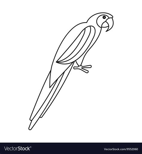 Parrot Icon Outline Style Royalty Free Vector Image