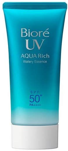 This updated version of biore's most loved uv aqua rich watery gel spf 50+ pa++++ is powered by the innovative micro defense formula to prevent uneven application. Bioré UV Aqua Rich Watery Essence SPF50+/PA++++