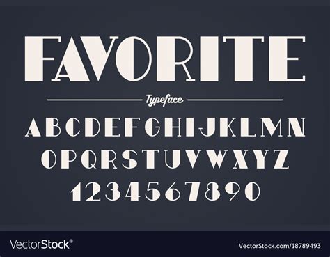 Vanguard Decorative Bold Font Design Alphabet Vector Image