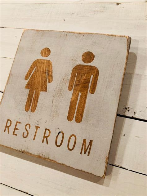 Restroom Wood Sign Bathroom Sign Etsy In 2021 Starfish Wall Decor