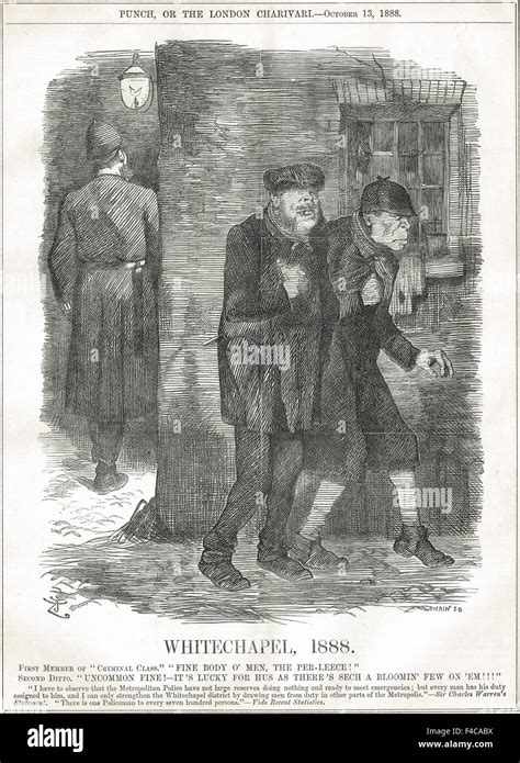 Jack The Ripper John Tenniel Punch Cartoon Whitechapel 1888 Stock