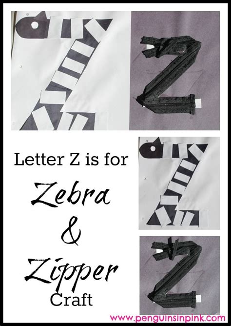 Letter Z Is For Zebra And Zipper Craft Penguins In Pink Letter Z