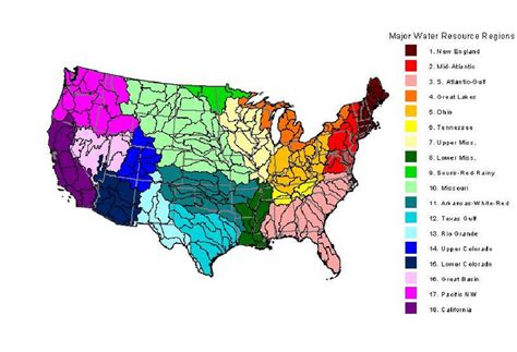 Major Watersheds In The United States Each Color Represents A 2 Digit