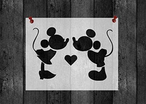 Mickey Mouse And Minnie Stencil Reusable Plastic Stencil
