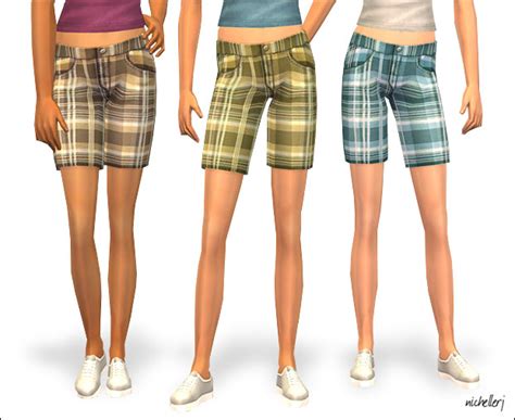 Mod The Sims Plaid Bermuda Shorts Tf