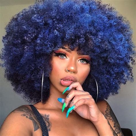 Marihsantosss Rocking Her Natural Hair Spiced Up With Bold Blue Color