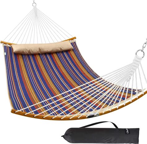 Ohuhu Double Hammock Quilted Fabric Swing With Detachable Pillow 2019