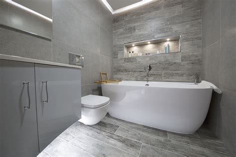 Easily update your home decor with this praia grey. Wood Effect Bathroom Tiles and Panels - Porcelain ...