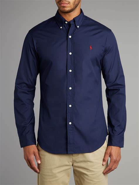 Polo Ralph Lauren Classic Long Sleeve Slim Fit Shirt In Blue For Men Lyst