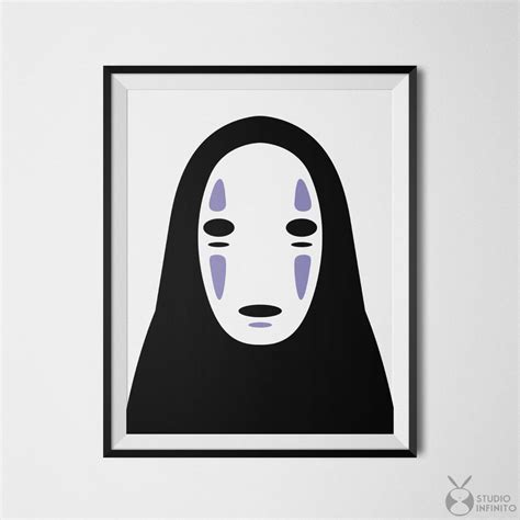 No Face Spirited Away Poster Kaonashi Print Faceless Mask Spirited Away