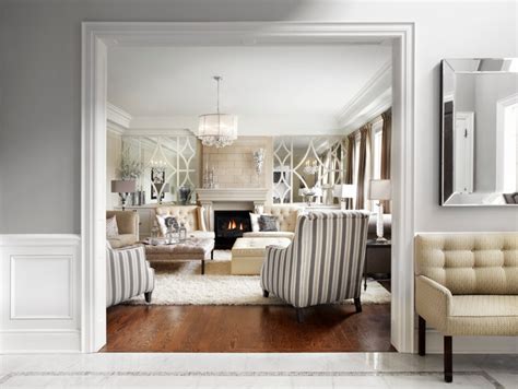 Classic And Luxurious Neutral Cream And Grey Living Room Transitional