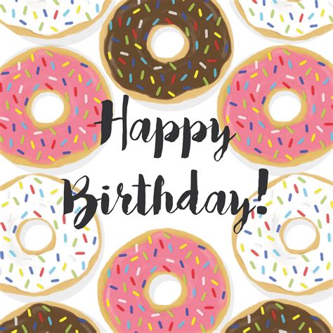 Mmm Doughnuts Happy Birthday Card Illustration Greetingscard