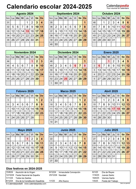 Calendario Escolar 2024 2025 En Word Excel Y Pdf