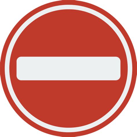 No Entry Basic Miscellany Flat Icon