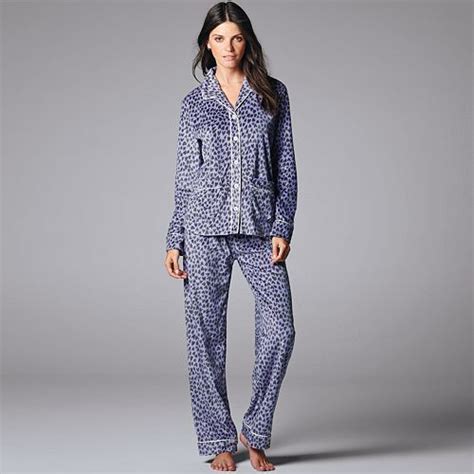 Womens Simply Vera Vera Wang Pajamas Warm Wishes Microfleece Pajama Set
