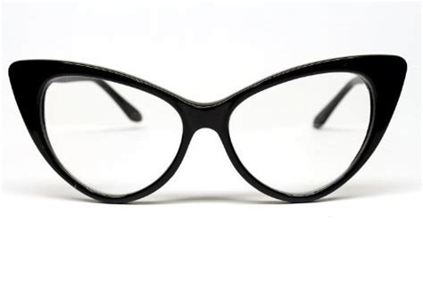 Super Cat Eye Glasses Vintage Inspired Mod Fashion Clear Lens Eyewear Black