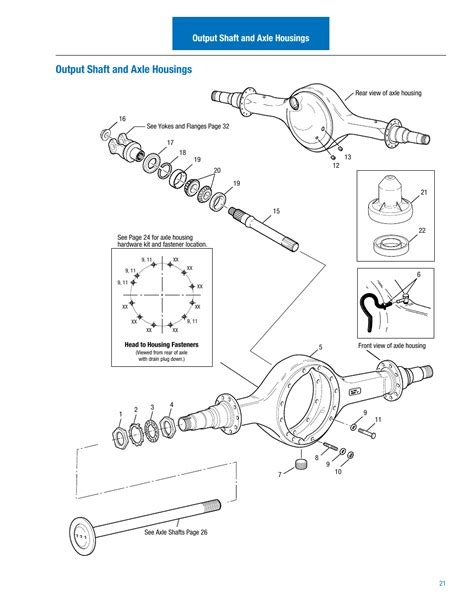 Output Shaft And Axle Housings Spicer Drive Axles Illustrated Parts