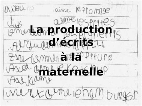 Ppt La Production Décrits à La Maternelle 1 Sommaire Première Partie