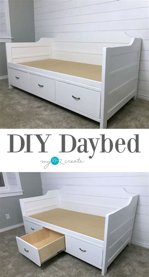 Buy a bed wedge to place under the mattress. Make you own DIY Daybed with large storage drawers at ...