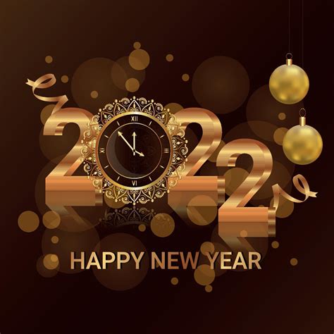 Happy New Year 2022 Invitation Greeting Card With Creative Vector Party