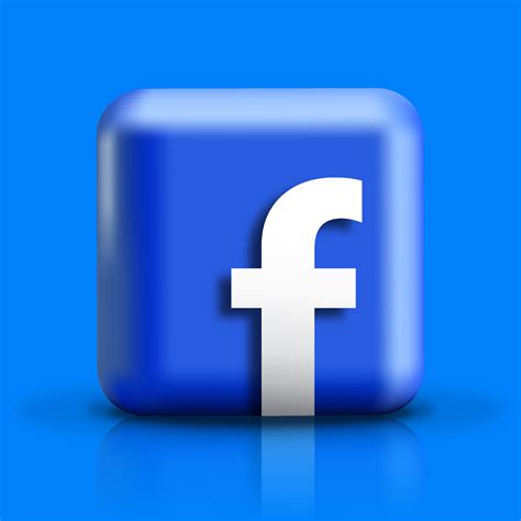 Facebook Logo Icon Low Poly 3d Model Ph