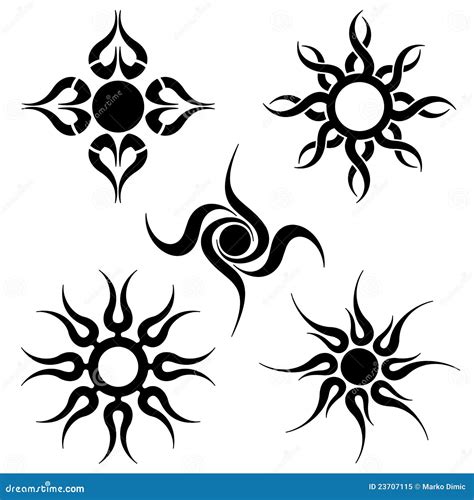 Tribal Sun Tattoo S Stock Vector Illustration Of Collection
