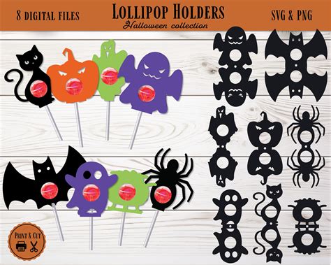 Halloween Lollipop Holders Svg Halloween Sucker Holder Svg Etsy