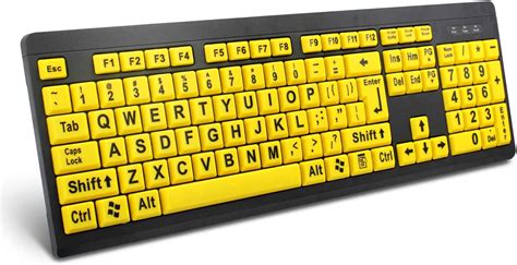 Buy Boogiio Large Print Computer Keyboard Wired Usb High Contrast