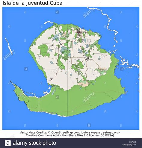 Isla De La Juventud Cuba Location Map Stock Photo
