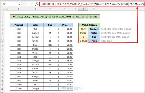 How To Match Multiple Criteria From Different Arrays In Excel